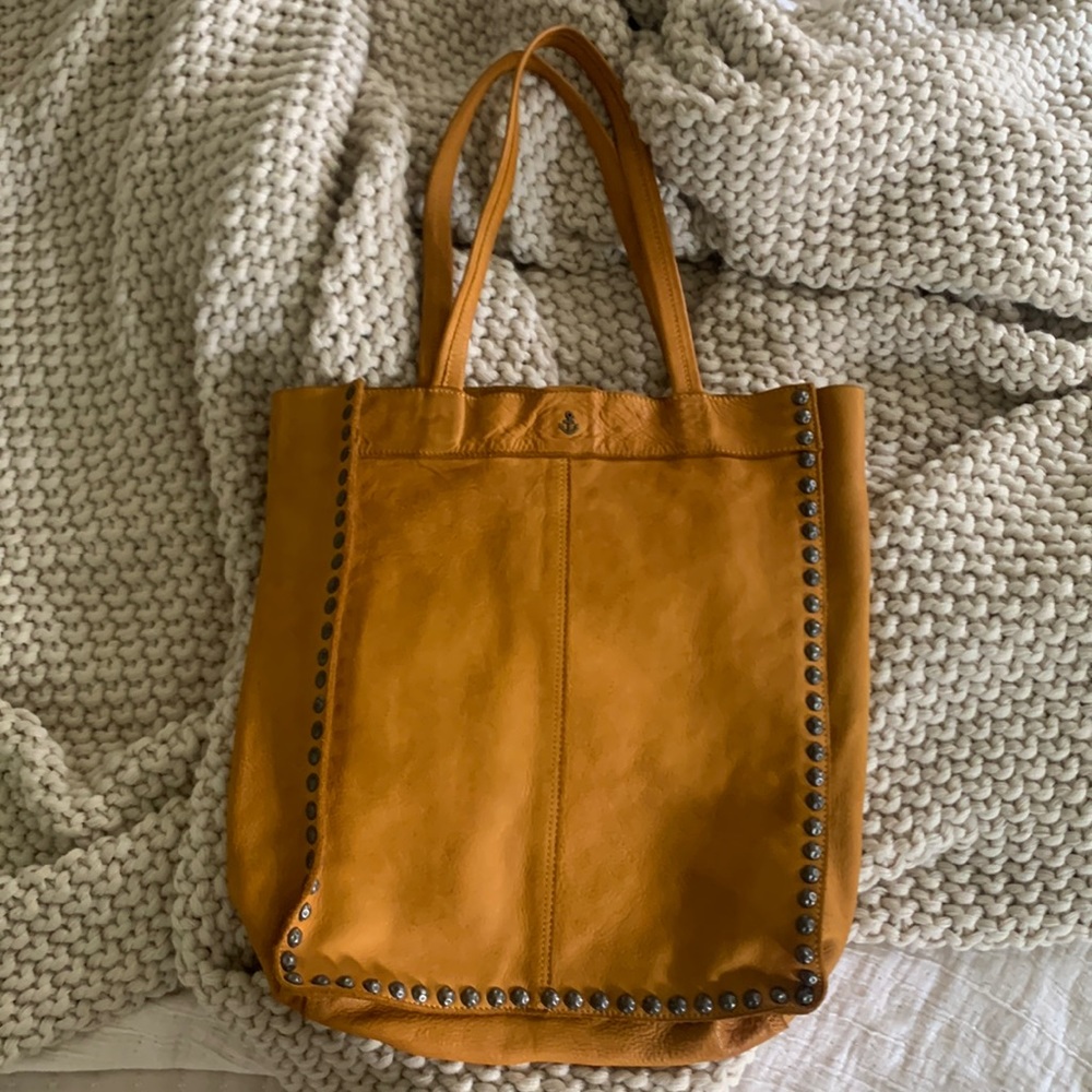 Genuine Golden Tan Leather tote bag